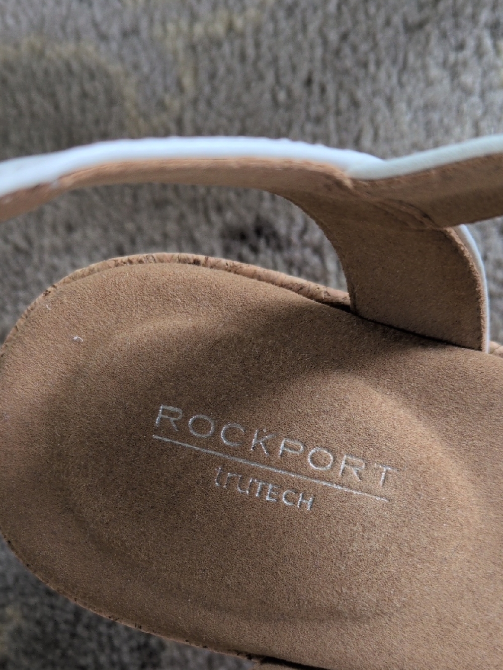 Rockport Blanca White T-Strap Cork Wedge Sandals - Picture 5 of 9